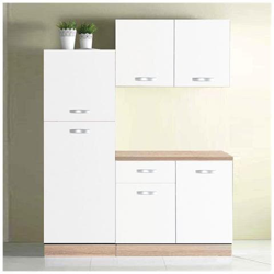 Composizione Da Cucina Colonna Frigo Finitura Bianco Lucido Larga 160 Cm en oferta