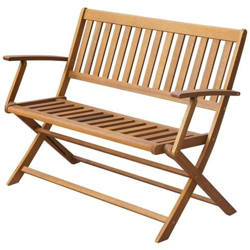 Panchina da Giardino 120 cm in Legno Massello d'Acacia en oferta