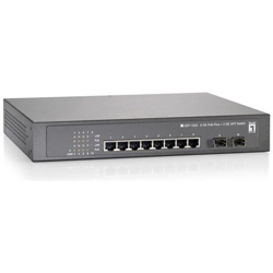 Ethernet Switch LevelOne GEP-1020 8 Porte - 8 x POE+ - 2 x Slot espansione - 10/100/1000Base-T, 1000Base-X - Desktop, Rack-Montabile características