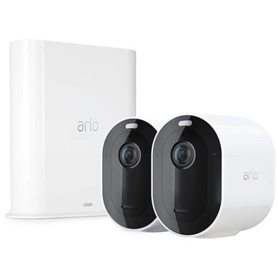 Pro3 VMS4240P, sistema di videosorveglianza Wifi (bianco) con 2 telecamere 2K HDR, audio 2 vie, visione notturna a colori, faro e sirena integrati, visione 160°, interno / esterno