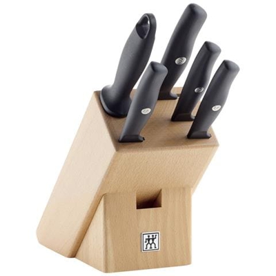 Ceppo Di Coltelli In Legno Naturale 5 Pezzi Serie Life Di Zwilling