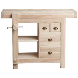 Banco Da Lavoro Country In Legno Massello Di Tiglio Grezzo L120xpr67xh90 Cm precio