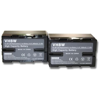 2 X Batterie Vhbw 2600mah Per Videocamera Sony Pmw-ex1, Pmw-ex3, Pmw-f3, Pmw-100, Pmw-150, Pmw-160, Pmw-200 Come Bp-u30, Bp-u60, Bp-u90, Bp-u95