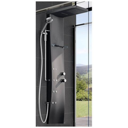 Colonna Doccia Novellini Dress S Idromassaggio Verticale Dorsale Attrezzata Miscelatore Termostatico Colore Nero Ripiano Porta Oggetti Doccetta Mano Cascata Soffione Pioggia 20x20 Cm Installabile Parete Misura 28x55xh158 Cm en oferta