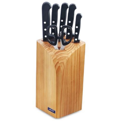 Serie Universal - Pacco Regalo Set Di Coltelli 6 Pezzi (5 Coltelli + 1 Forbici) - Lama Acciaio Inossidabile Nitrum - Manico Polioxymetilene (pom) - Legno Di Pino en oferta