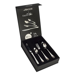 Serie Madrid - Pacco Regalo Set Di Posateria 24 Pezzi (6 Coltello + 12 Cucchiaio + 6 Forchetta) - Monoblocco Unipezzo Colore Argento precio