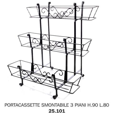 Portacassette Smontabile 3 Piani H. 90 L80