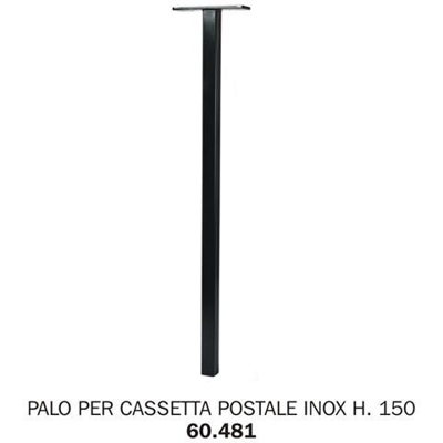 Palo Per Cassetta Postale Inox Tubo Quadro 4x4x150h Cm