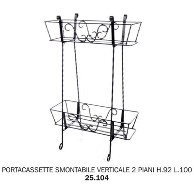 Portacassette Smontabile Verticale 2piani H92 L. 100