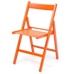 Sedie pieghevoli in legno di faggio 6 pz da giardino colore Arancio precio